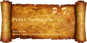 Petki Tertullia névjegykártya